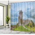 thumbnail image 4 of Ambesonne Irish Shower Curtain, Dunguire Castle Cloudy Sky, 69"Wx84"L, Pale Blue Lime Green, 4 of 4