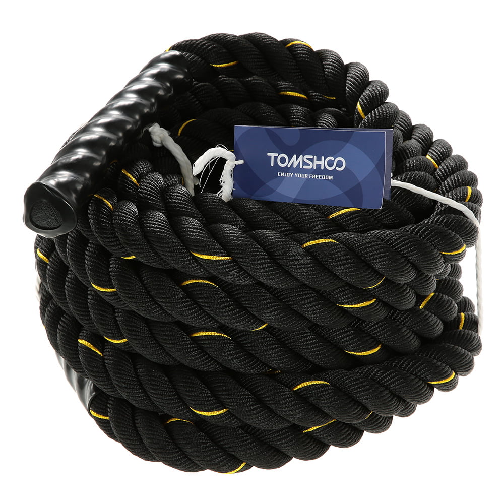 TOMSHOO Battle Rope Exercise Fitness Rope 38mm/50mm Diameter Rope 10m/12m/15m 