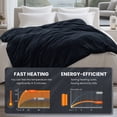 thumbnail image 6 of Dhole Heated Blanket Electric Blanket Throw Waffle, 50x60 Inches，Sherpa Fleece Fast Heating Blanket 6 Heating Levels & 4 Hours Auto Off ETL Certification, Black, 6 of 10
