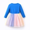 thumbnail image 2 of Vestido de malla de manga larga con cuello redondo para niños con diseño de moda, lindo vestido de niña con forma de corazón y perlas brillantes para el Festival del Medio Otoño, 2 of 5