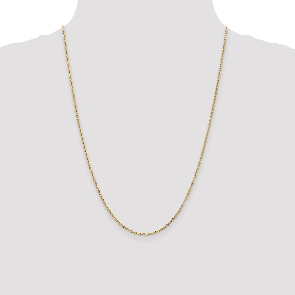 Solid 14k Yellow Gold .8mm Diamond-Cut Cable Chain Necklace with Secure Lobster Lock Clasp Solid 14k Yellow Gold .8mm Diamond-Cut Cable Chain Necklace with Secure Lobster Lock Clasp