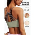 thumbnail image 1 of PISONIC Women's Sports Bra with Six String Back, Medium Support, Crew Neck, Non-Removable Padding, Knit Fabric, Casual Wear, Medium Stretch, for Exercise, Training, Running, Yoga, Crop Vest, 1 of 11