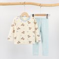 thumbnail image 6 of NOLDARES Baby Boy Pajamas Little Boys Pajamas Dinosaur Cotton 2 Piece Train Toddler Sleepwear Fall Winter Clothes Set 6-24 Months 2t 3t 4t 5t 6t 7t 8t 9t Children,Sky Blue,12-18 M, 6 of 9