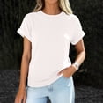 thumbnail image 2 of Lumtrix Womens Oversized T Shirts Summer Rolled Short Sleeve Tops Casual Loose Fit Basic Crew Neck Tees White 2XL, 2 of 6