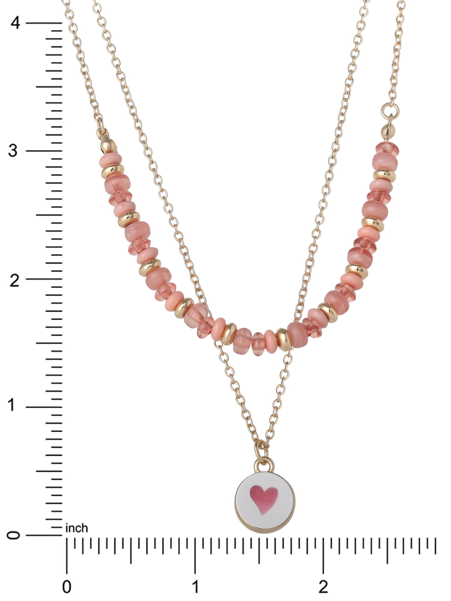 Celebrity Pink Women's Heart Layered Beaded Necklace