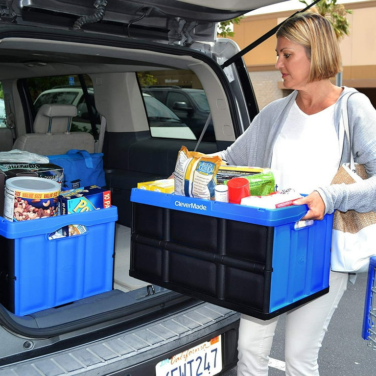 CleverMade Large Plastic Containers, Durable Stackable 62L