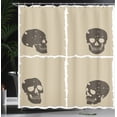 thumbnail image 4 of Ambesonne Grunge Shower Curtain, Halloween Skulls Spooky, 69"Wx75"L, Tan Dark Taupe, 4 of 5