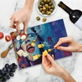 thumbnail image 5 of Jazz Music Cutting Board, Illustration of Singer on Grunge Background Performing Singing Woman Image, Decorative Tempered Glass Cutting and Serving Board, Small Size, Blue Purple Red, by Ambesonne, 5 of 5
