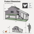 thumbnail image 4 of MEDEHOO Chicken Coop on Wheels, Mobile Chicken House, Wooden Hen Houses, Outdoor Rabbit Hutch, for 2-4 Chickens 67" (Gray), 4 of 11