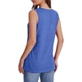 thumbnail image 6 of Brglopf Tank Tops for Women Plus Size V Neck Loose Fit Sleeveless Summer Basic Tee Shirts Business Casual Dressy Blouses Blue XL, 6 of 8