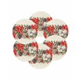 thumbnail image 7 of 15 Inch Round Placemats Set of 6, Christmas Poinsettia Non Slip Heat Insulation PP Table Mats, Xmas Floral Pine Cones Winter Washable Place Mats for Kitchen Dining Party Table Decor, 7 of 7