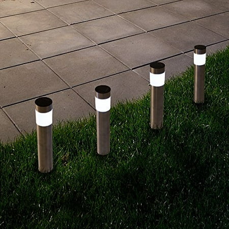 Solar Outdoor LED Light Battery Operated Stainless Steel Path Walkway Lights for Landscape