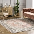 thumbnail image 1 of nuLOOM Ren Machine Washable Vintage Floral Area Rug, 3' x 5', Peach, 1 of 4