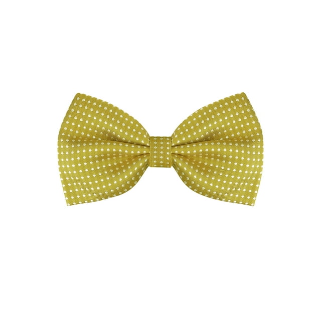 CORBATA DE MOÑO PREHECHA INSPIRE CHIC PARA HOMBRES CON PUNTOS DE POLKA, CORBATAS DE BODA, COLOR AMARILLO PROFUNDO, TALLA ÚNICA