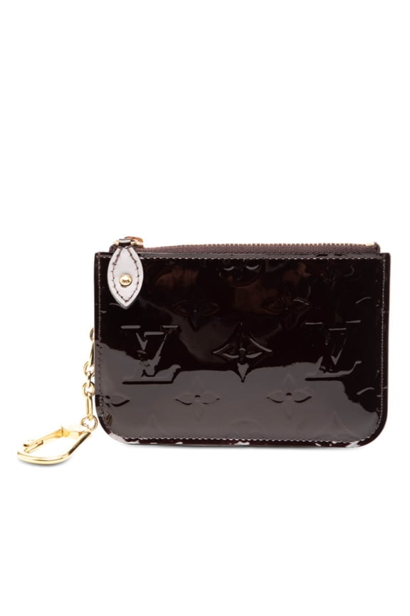 Pre-Owned Louis Vuitton Monogram Vernis Pochette Cl NM Wallet/Coin Purse M93557 Amaranth...