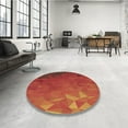 thumbnail image 3 of Ahgly Company Indoor Square Patterned Grapefruit Red Area Rugs, 7' Square, 3 of 6