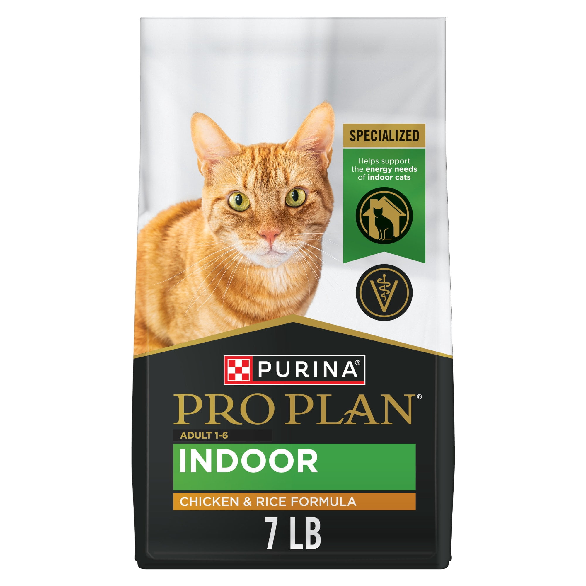 Purina Pro Plan Indoor Chicken and Rice Formula High Protein Adult Cat Food 7 lbs.