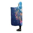 thumbnail image 2 of HATIART Hooded Blanket Butterflies with Flowers Wearable Throw Wrap 56x80 Inch Cloak Softness, 2 of 3