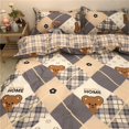 thumbnail image 1 of Korean Ins Black Flower Bedding Set Girl Orange Princess Style Sheet Cover Trellis Polyester Soft Bedclothes For Gitls Gift, 1 of 1