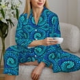 thumbnail image 5 of KLL Snake Print Women's Long Sleeve Pajamas with Pants Sleepwear Loungewear 2 Set-XX-Large, 5 of 7