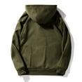 thumbnail image 5 of safuny Men's Long Sleeve Tees Loose Hoodie Cargo Tops with Pockets Big&Tall Workout Casual Sweaters Drawstring Pullover Crew Neck Quarter Zipper Sweatshirts Green L, 5 of 6