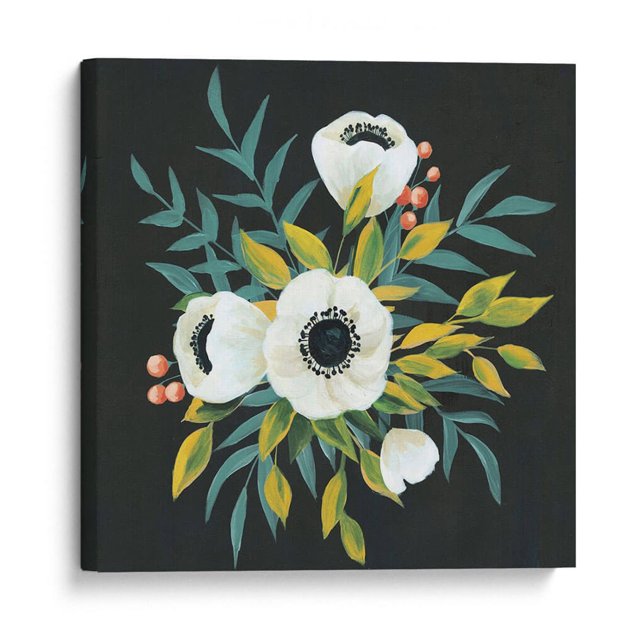 Cuadro decorativo - Anémona Posy Ii, Grace Popp 90x90 Canvas Lab Botánica, Floral, Naturaleza