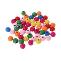 UNTERING Parrot Toys 50 Pieces Wooden Beads Natural Wood Colorful Bead for Bird Educational Pendant Jewelry Making Decoration