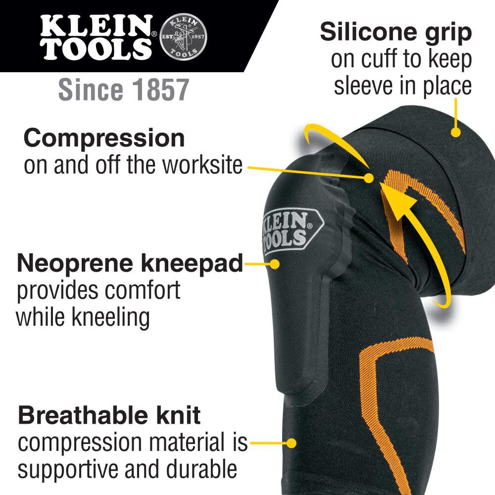Klein Tools Knee Pad Compression Sleeve, S/m