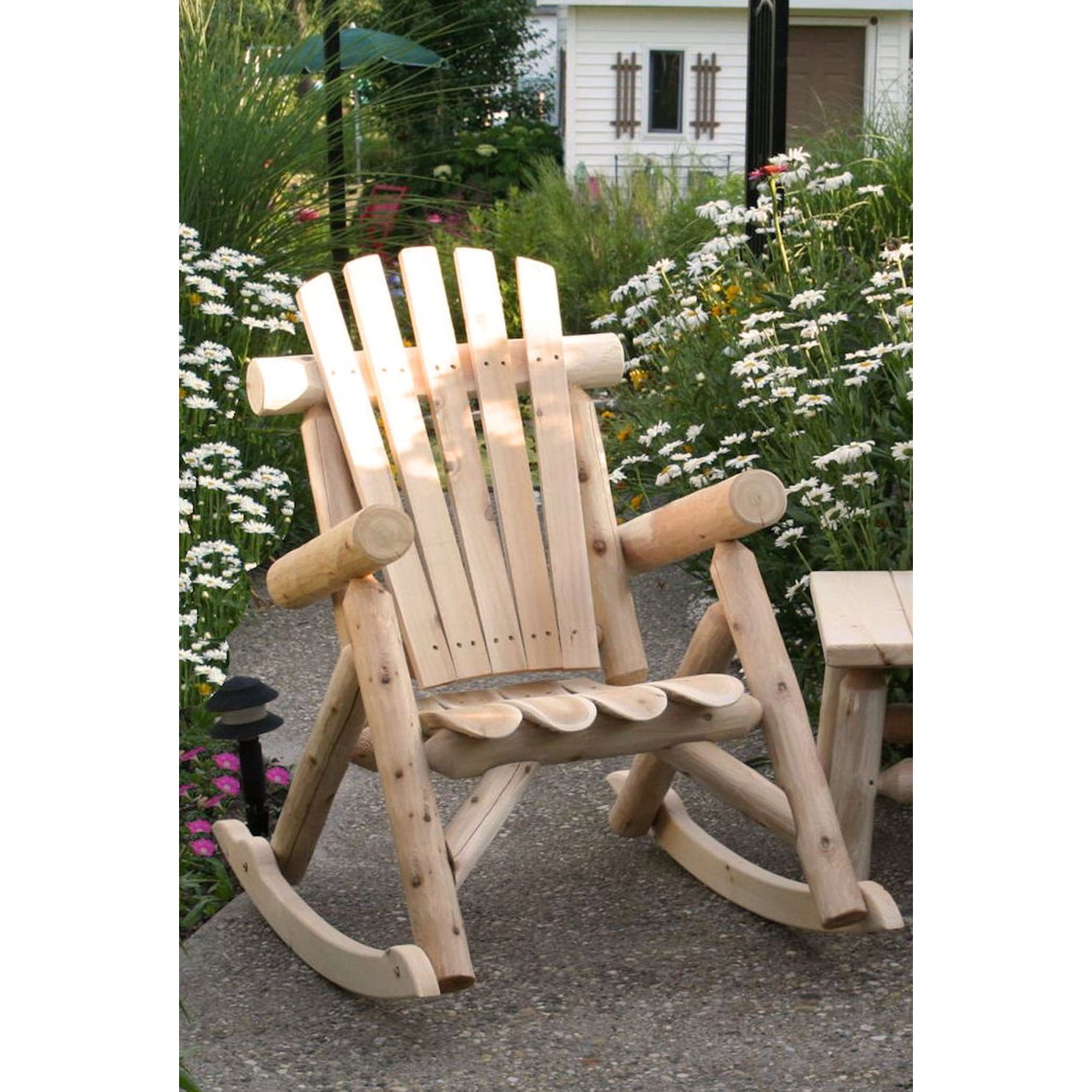 Lakeland Mills Country Cedar Log Wood Outdoor Porch Rocking Chair Natural Walmart