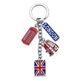thumbnail image 1 of Llavero metálico con la bandera del Reino Unido LUOEM, llavero de recuerdo, llavero británico, llavero para coche, colgante para bolso, 1 of 7