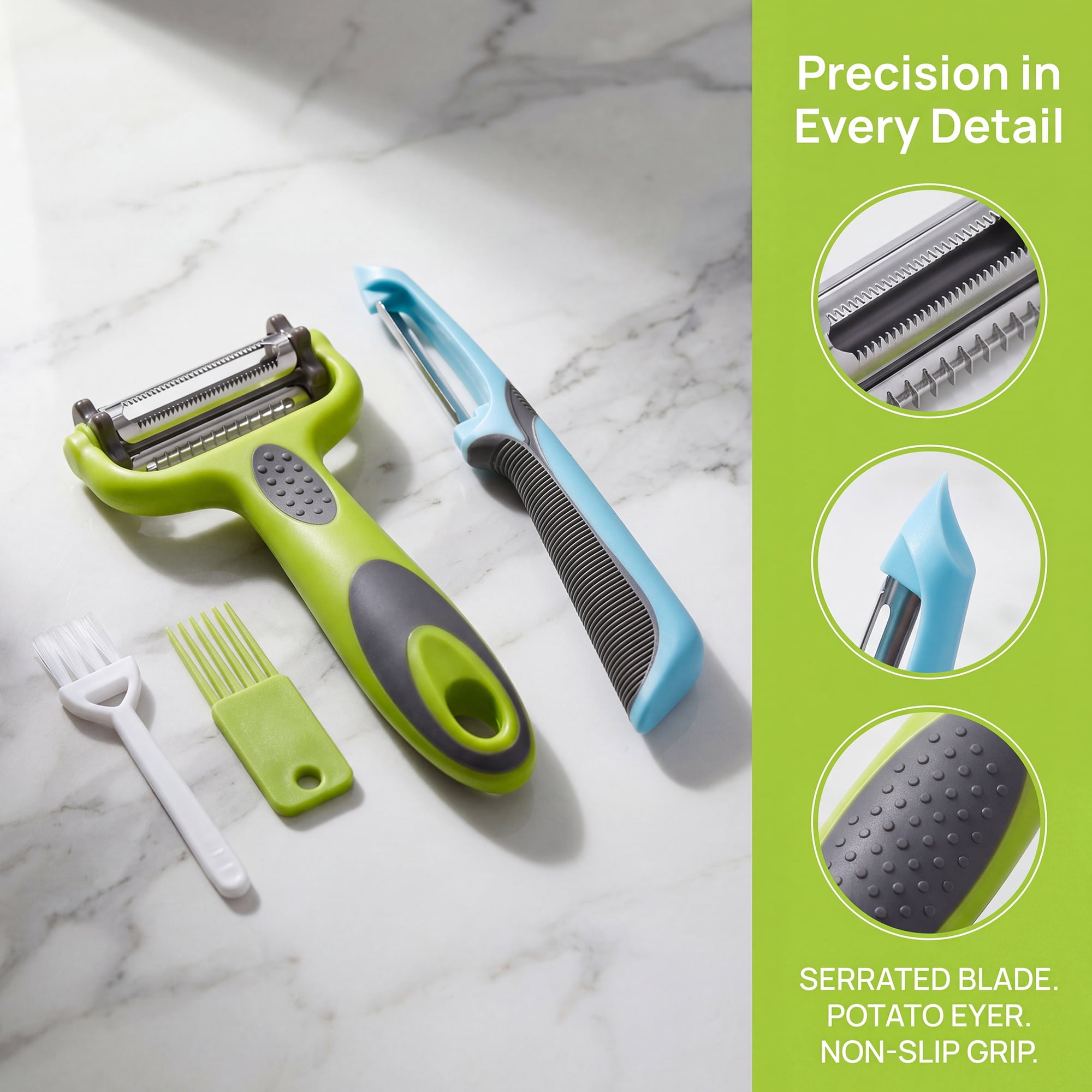 Unique Bargains Durable Potato and Fruit Peeler with Ergonomic Handle Colorful 4Pcs