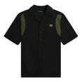 thumbnail image 1 of Fred Perry Mens Panelled Short-Sleeved Bowling Shirt, 1 of 2