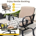 thumbnail image 3 of Gymax 5PCS Cushioned Patio Dining Set Heavy-Duty Rocking Chairs with 4-in-1 Fire Pit Table, 3 of 7