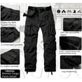 thumbnail image 3 of TRGPSG Women's Fleece Lined Cargo Hiking Pants Winter Insulated Snow Ski Pants with 8 Pockets(No Belts),Black Size 10, 3 of 6