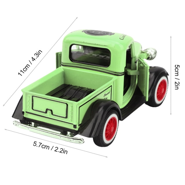 Juguete de Camioneta pickup Ecomeon Modelo de aleación con Sonido y Adornos Decorativos Ligeros Verde