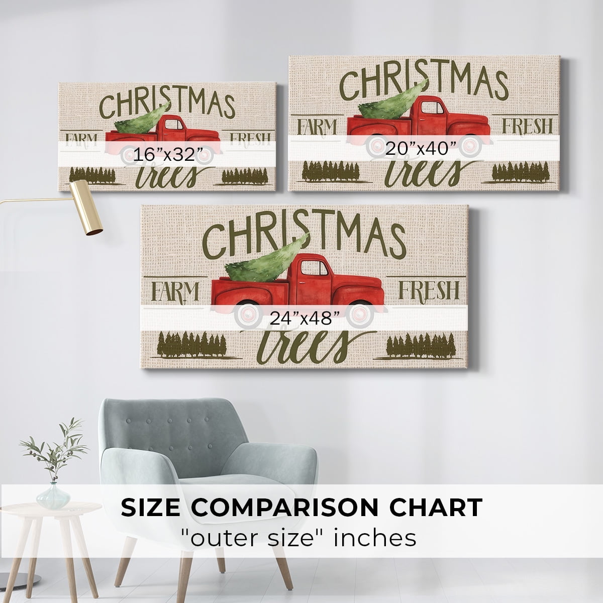 Christmas on the Farm Collection C- Gallery Wrapped Canvas