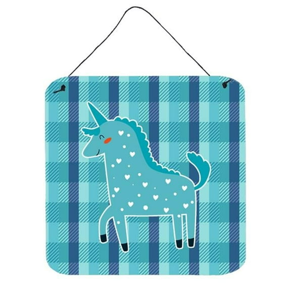 Unicorn in Plaid Wall or Door Hanging Prints