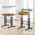 thumbnail image 2 of Small Standing Desk with Wheels, Mobile Stand Up Desk, Portable Standing Table on Wheels for Walking Pad, Rolling Computer Desk Adjustable Height, Tall Table, 2 of 17