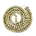 thumbnail image 2 of Electroplate Non-magnetic Hematite Beads Strands Column Real 18K golden Plated 3x2.5mm Hole: 1mm about 148~150pcs/strand 15.75 inch(40cm), 2 of 2