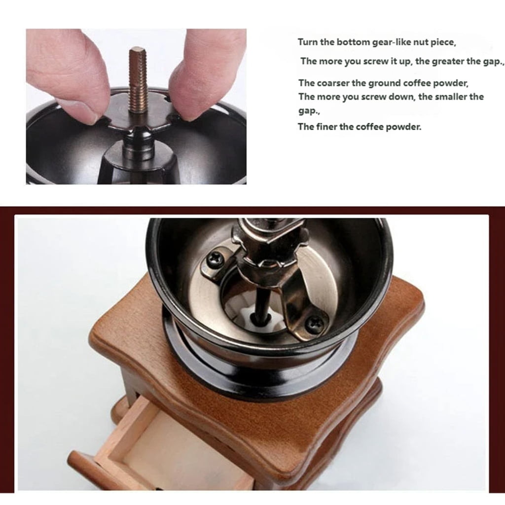 Portable Manual Coffee Grinders Wood And Metal Traditional Coffee Grinders Perfect For Camping And Offices