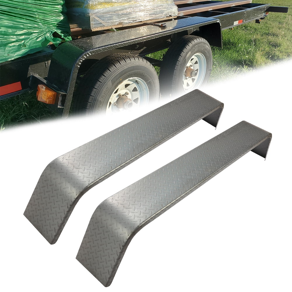 HECASA Trailer Fenders Heavy Duty Unpainted Steel Diamond Tread Plate