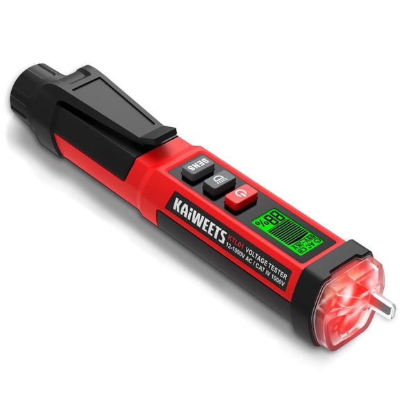 KAIWEETS Non-Contact Voltage Tester Pen, Electrical Tester with Dual Sensitivity Modes, LCD Display, CAT IV 1000V, Signal Percentage, Buzzer Alarm, Live Wire Detector and Breakpoint Finder