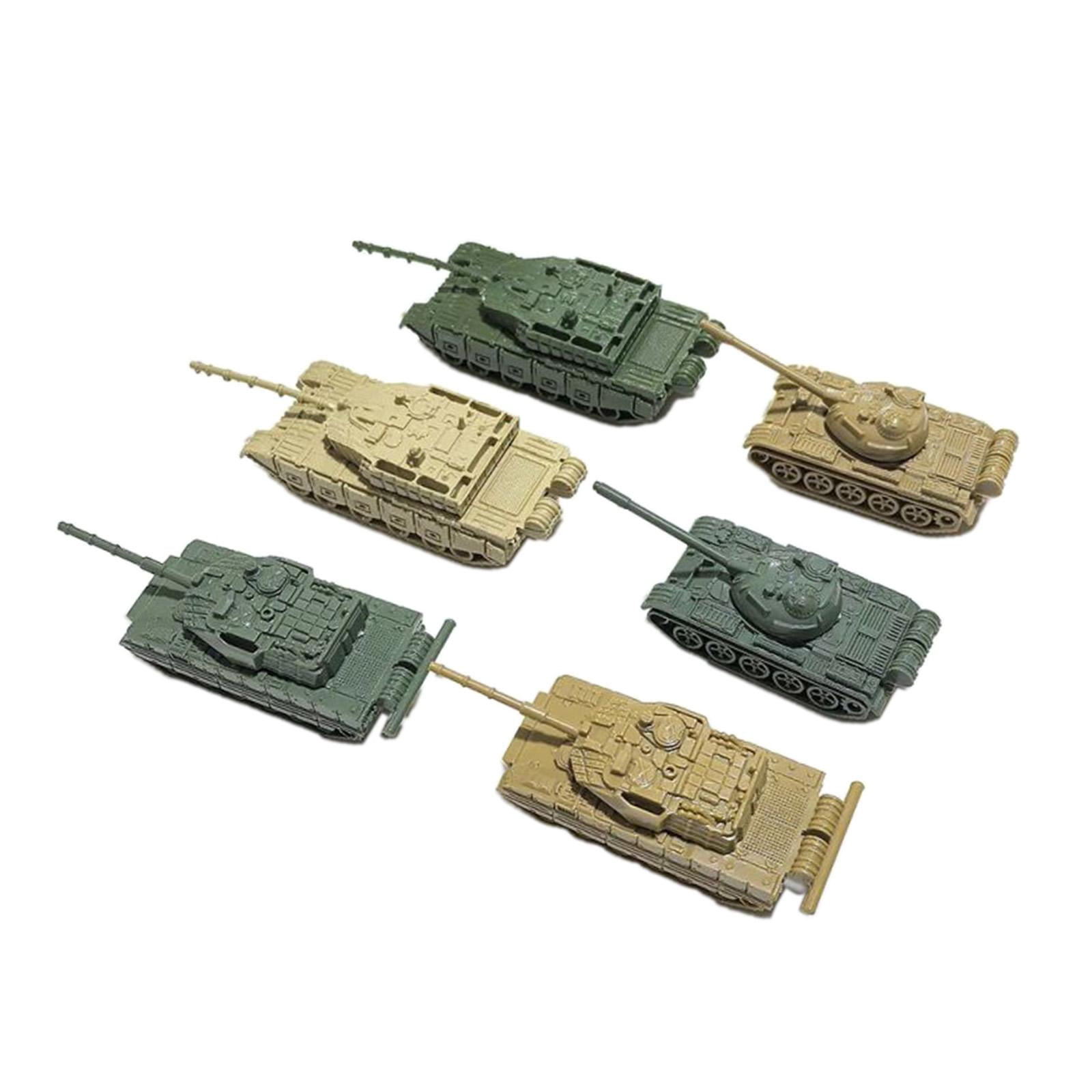 JWQFBC 6 Pieces Tank Model Building Kit DIY Assembly 1:144 Scale Miniature Collectibles Style A