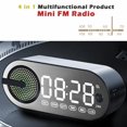 thumbnail image 4 of IHAO Altavoces Bluetooth inalámbricos portátiles 4 en 1 Caja de Sonido Multifuncional Reloj Despertador Mini Radio FM Espejo 4 Horas de reproducción Manos Libres, Altavoces con luz LED Ambiental para, 4 of 5