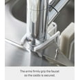 thumbnail image 5 of Yamazaki Home  Faucet-Hanging Sponge and Brush Holder, Steel, Holds 1.1 lbs - L 6.89 x W 5.51 x H  5.12 inches White, 5 of 7