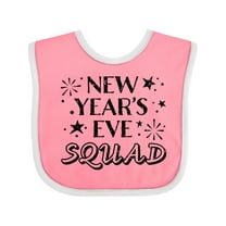 Inktastic New Year's Eve Squad with Stars in Black Boys or Girls Baby Bib