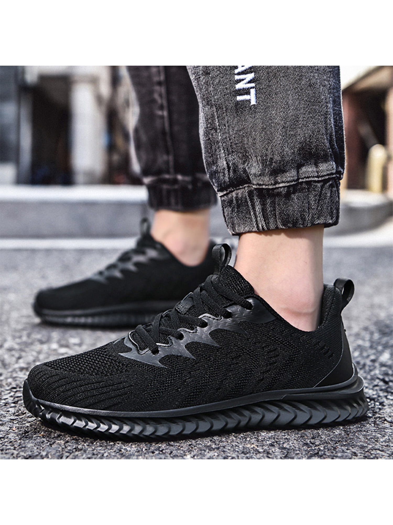 Mens Slip On Mesh Sneakers Trainer Breathable Walking Sports Casual Mesh Shoes 