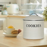 Blue Donuts Tin Cover, Ivory Cookie Jar