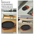 thumbnail image 3 of CHICHUMID Steak Pan With Wooden Base Round Grilling Pan For Professional Chefs 1 Set, 3 of 8