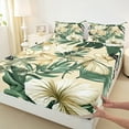 thumbnail image 3 of Manfei Rustic Flower Floral Bed Sheets,Green Monstera Leaf King Sheets,Tropical Plant Leaves Sheet Set For Girl Teens,Luxury Bedroom Decor,4-Piece, 3 of 7
